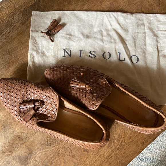 Nisolo Frida Smoking Loafer Woven Brown size 8 - Picture 4 of 11